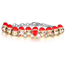 Christmas Present Animal Emoji Charm Bracelet, Pu Leather Weave Magnetic Clasp Charm Emoji Bracelet